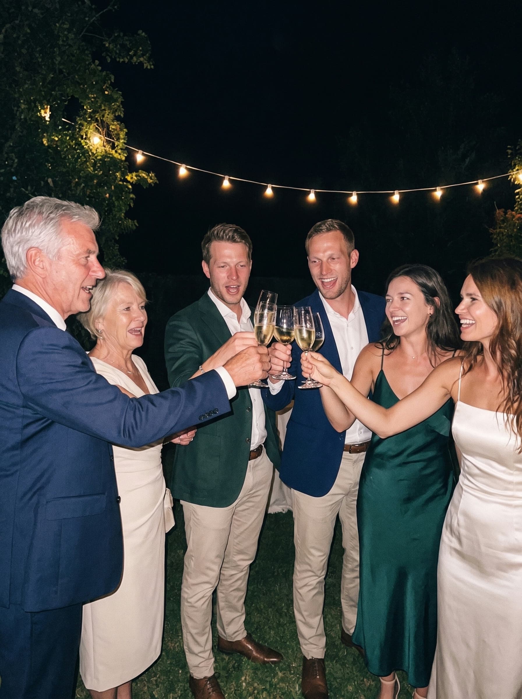 Gasten met drankjes op het feest