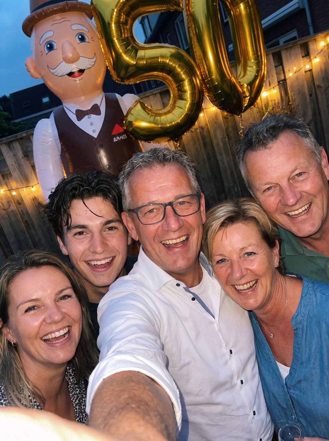 Groepsselfie met de Abraham