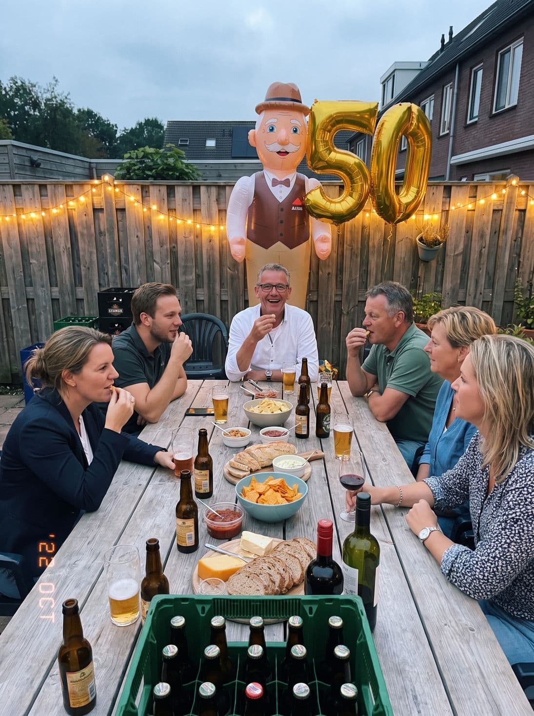 De lange tuintafel
