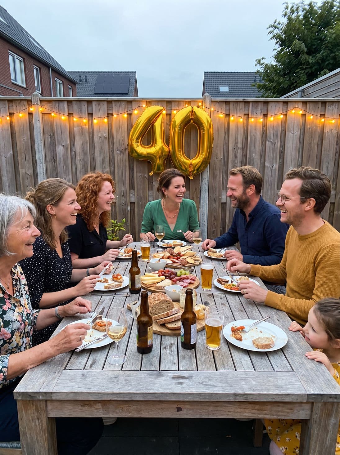 De lange tuintafel