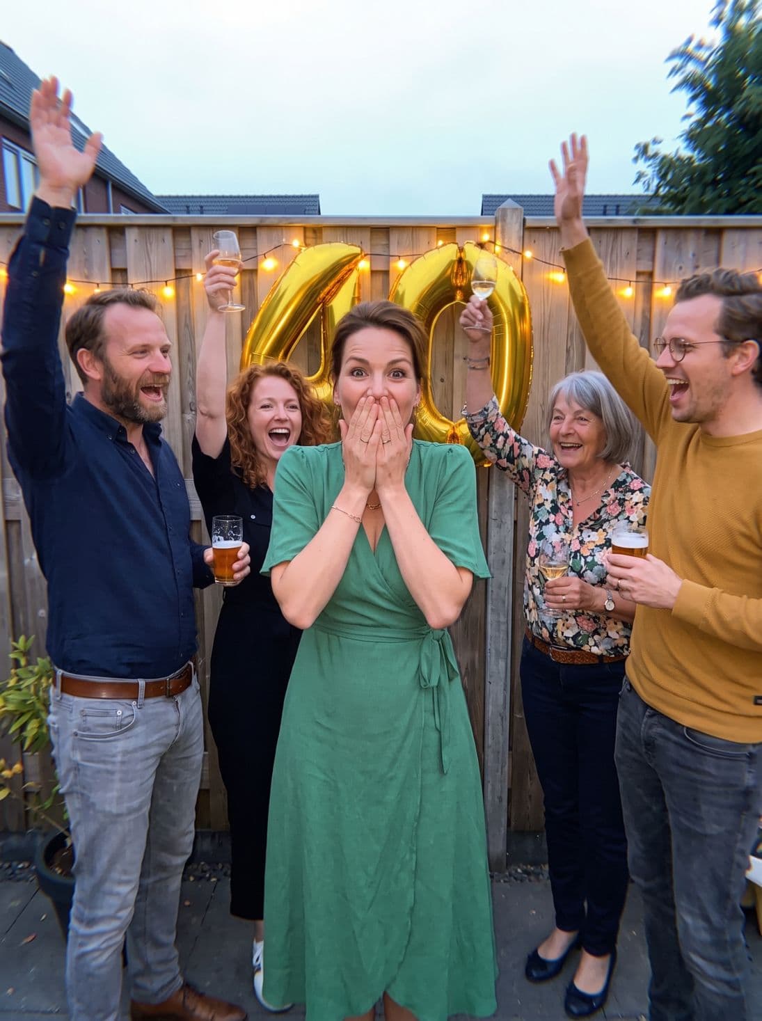 De jarige wordt verrast bij binnenkomst op haar 40ste verjaardag