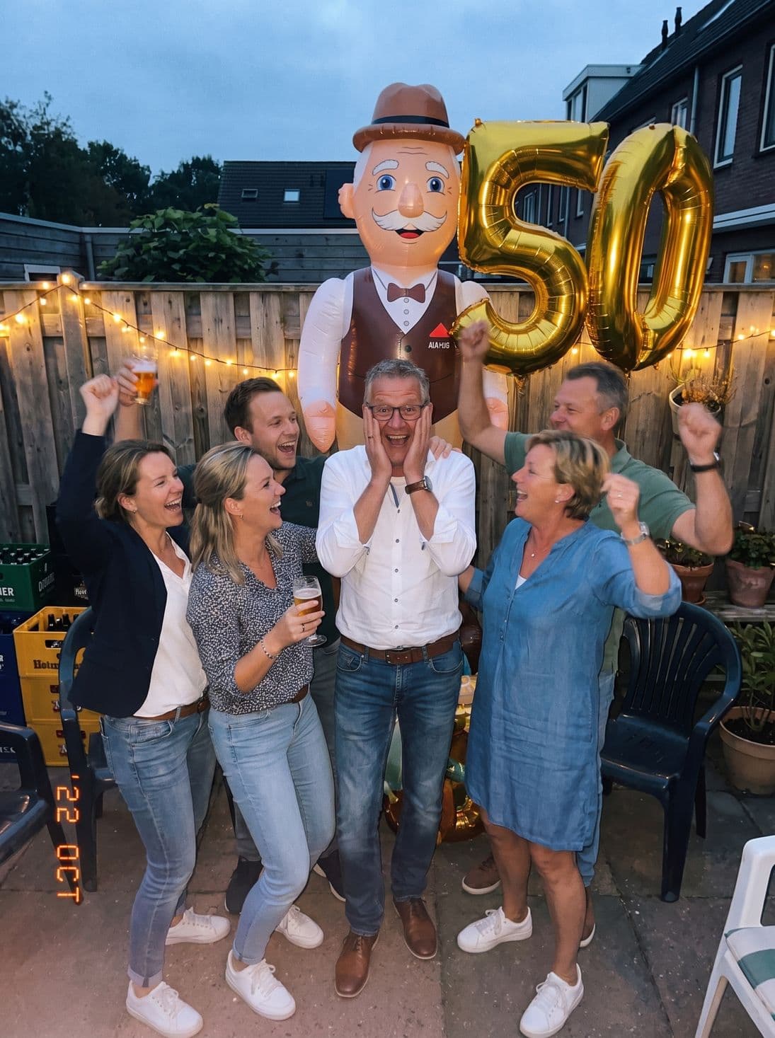 Abraham wordt verrast bij binnenkomst in de achtertuin
